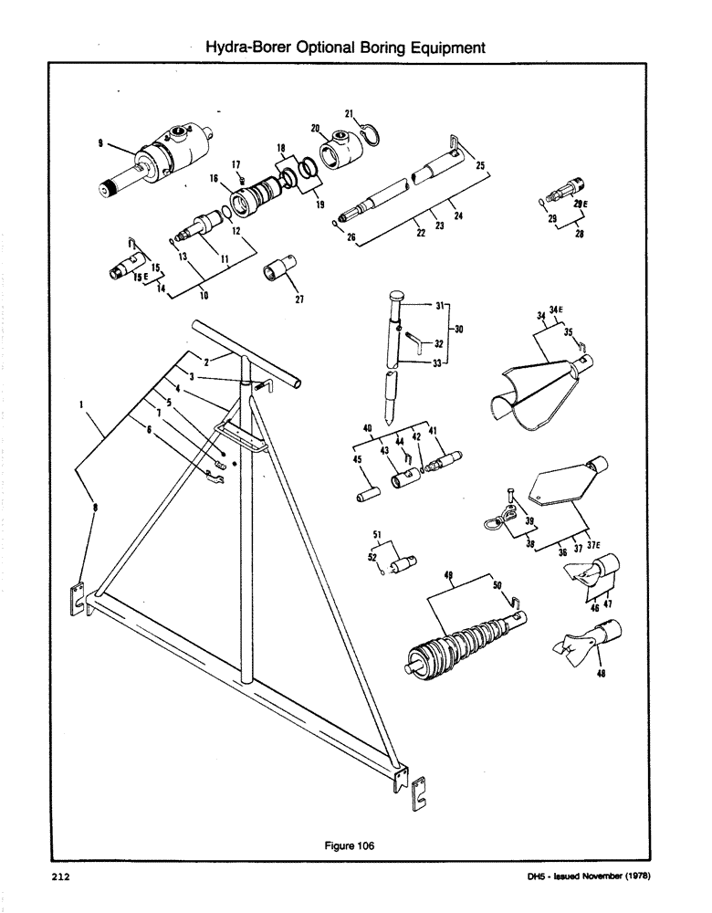 Схема запчастей Case DH5 - (212) - HYDRA-BORER OPTIONAL BORING EQUIPMENT (89) - TOOLS