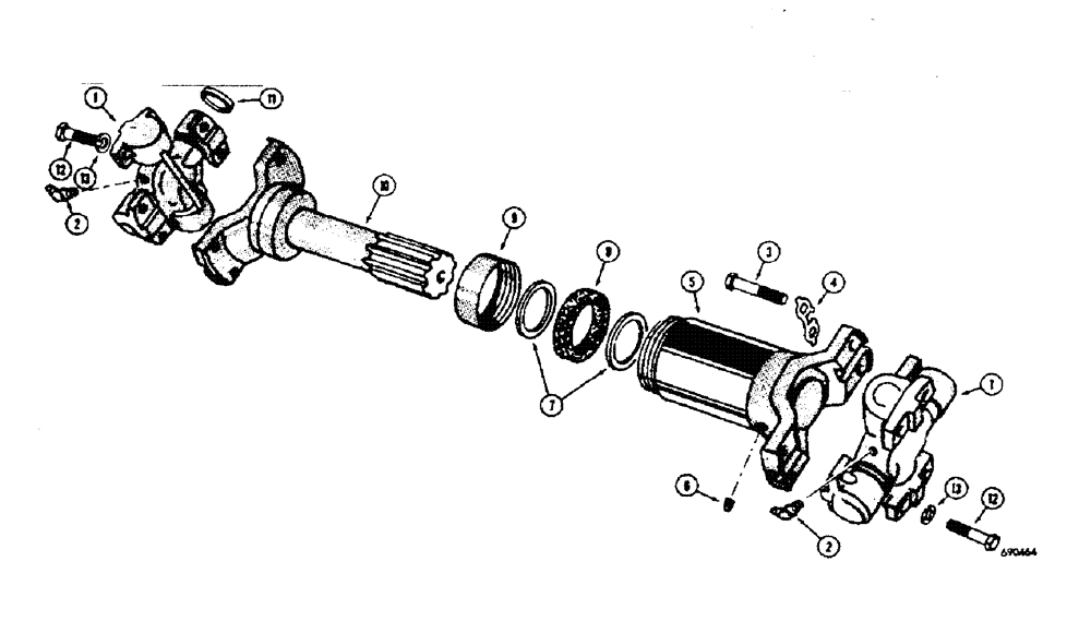 Схема запчастей Case W8B - (190[2]) - A17296 TRANSMISSION DRIVE SHAFT (03) - TRANSMISSION