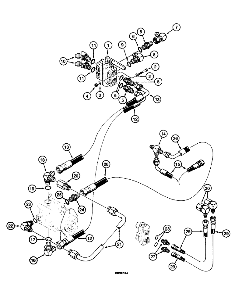 Схема запчастей Case 660 - (8-079A) - INTEGRAL QUAD HYDRAULIC CIRCUIT (08) - HYDRAULICS