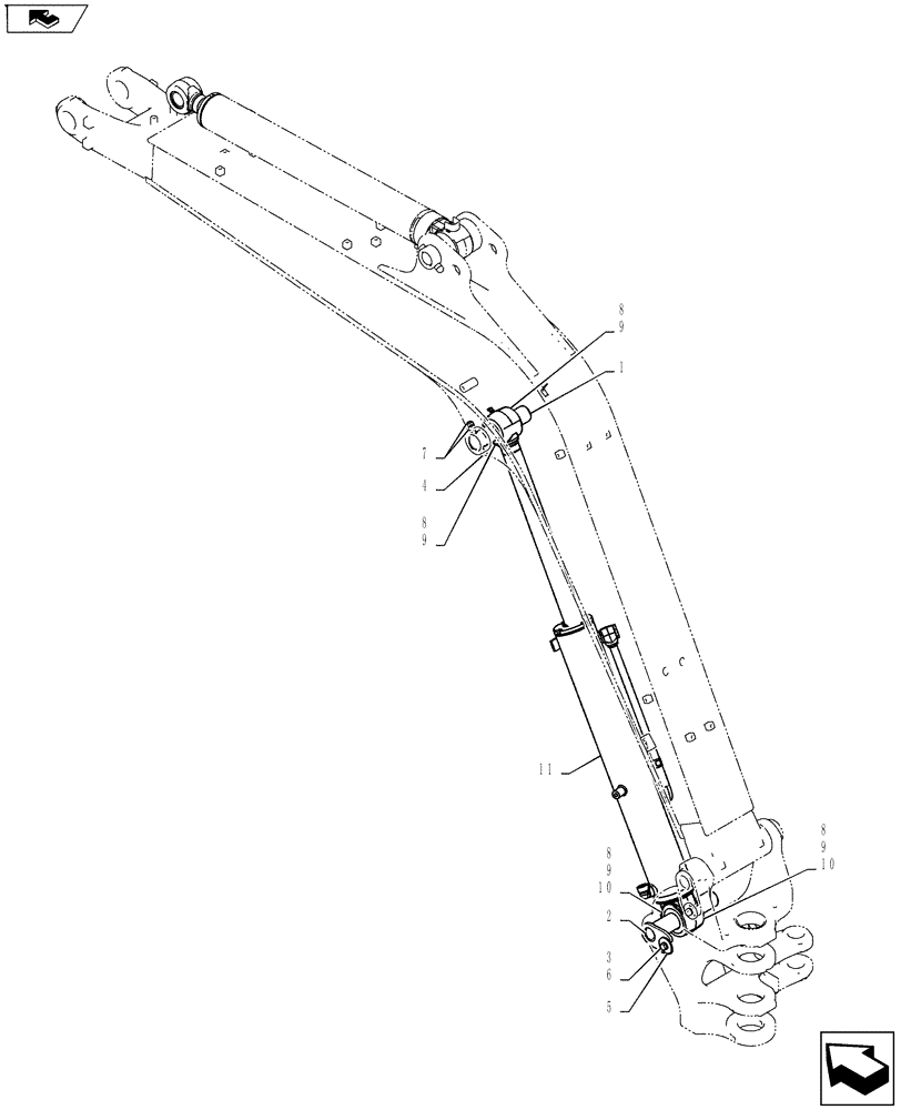 Схема запчастей Case CX55BMSR - (03-007[01]) - CYLINDER INSTALL (BOOM) (35) - HYDRAULIC SYSTEMS