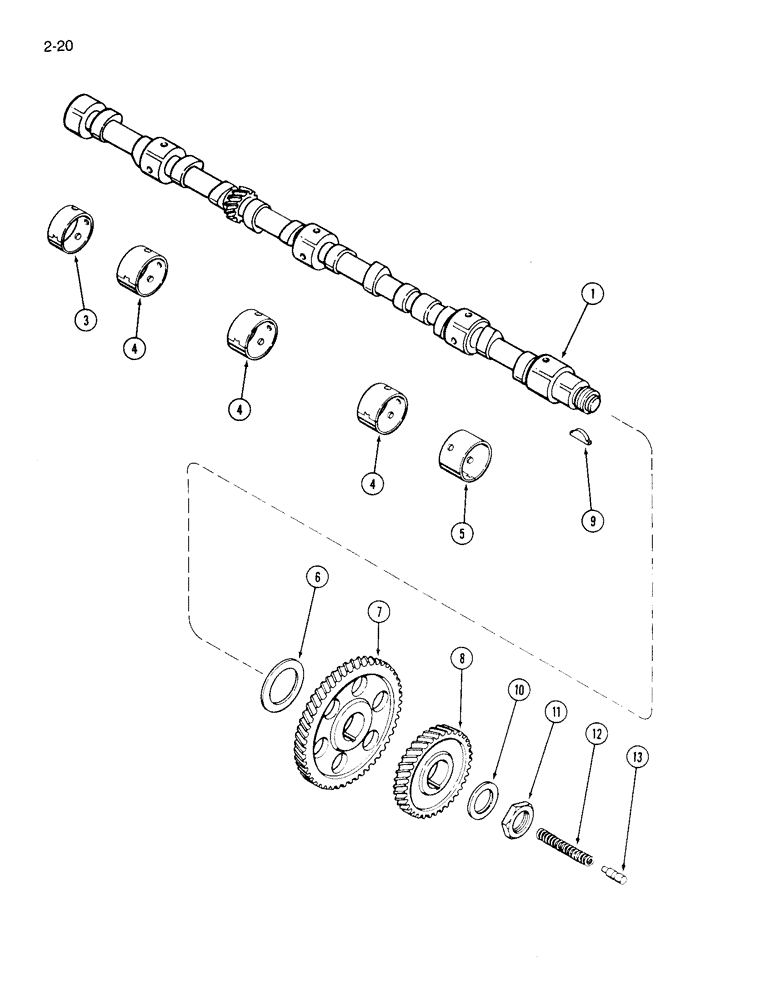 Схема запчастей Case W18B - (2-20) - CAMSHAFT, 504BD AND 504BDT ENGINE (02) - ENGINE