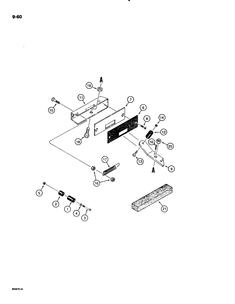 Схема запчастей Case W18B - (9-060) - CAB DOOR HOLDER LATCHES, CAB SERIAL NUMBER 53700 AND AFTER (09) - CHASSIS/ATTACHMENTS