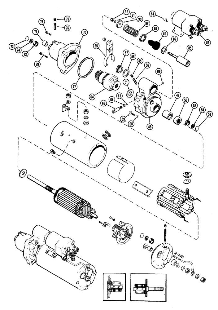 Схема запчастей Case W20 - (055C) - R26137 STARTER, USED TRAC. SERIAL NO. 9115403 AND AFTER (CONTINUATION) (04) - ELECTRICAL SYSTEMS