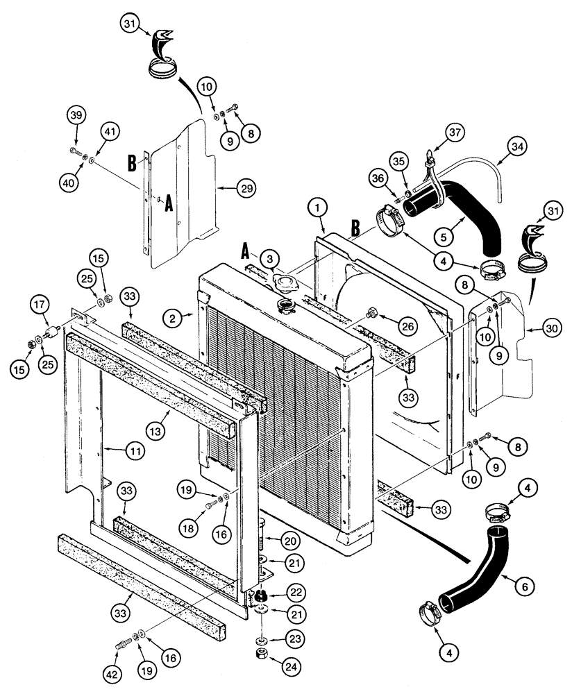 Схема запчастей Case 821C - (02-05) - RADIATOR MOUNTING (02) - ENGINE