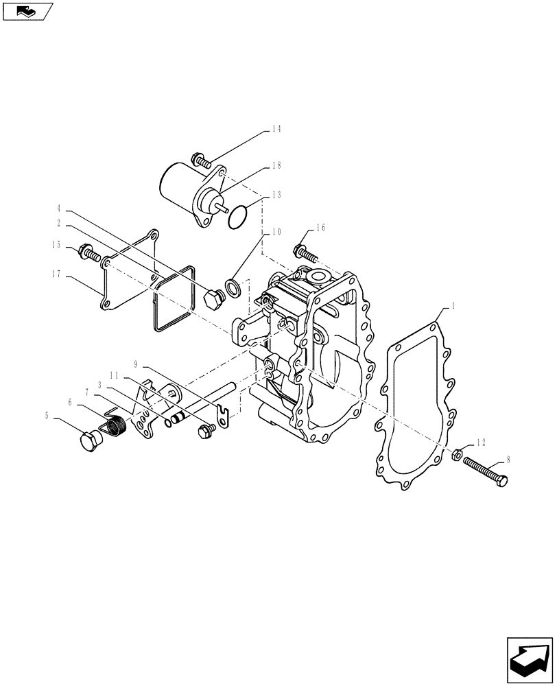 Схема запчастей Case CX55BMSR - (08-012[00]) - GOVERNOR (10) - ENGINE