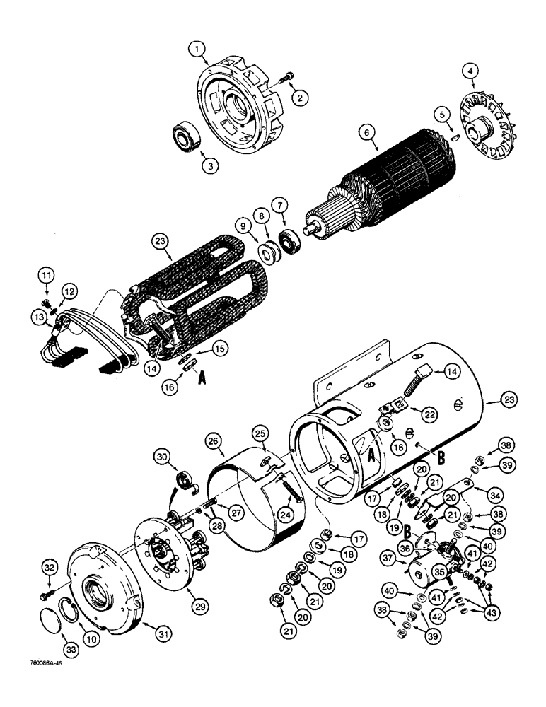 Схема запчастей Case W36 - (4-154) - D71479 AUXILIARY STEERING MOTOR (04) - ELECTRICAL SYSTEMS