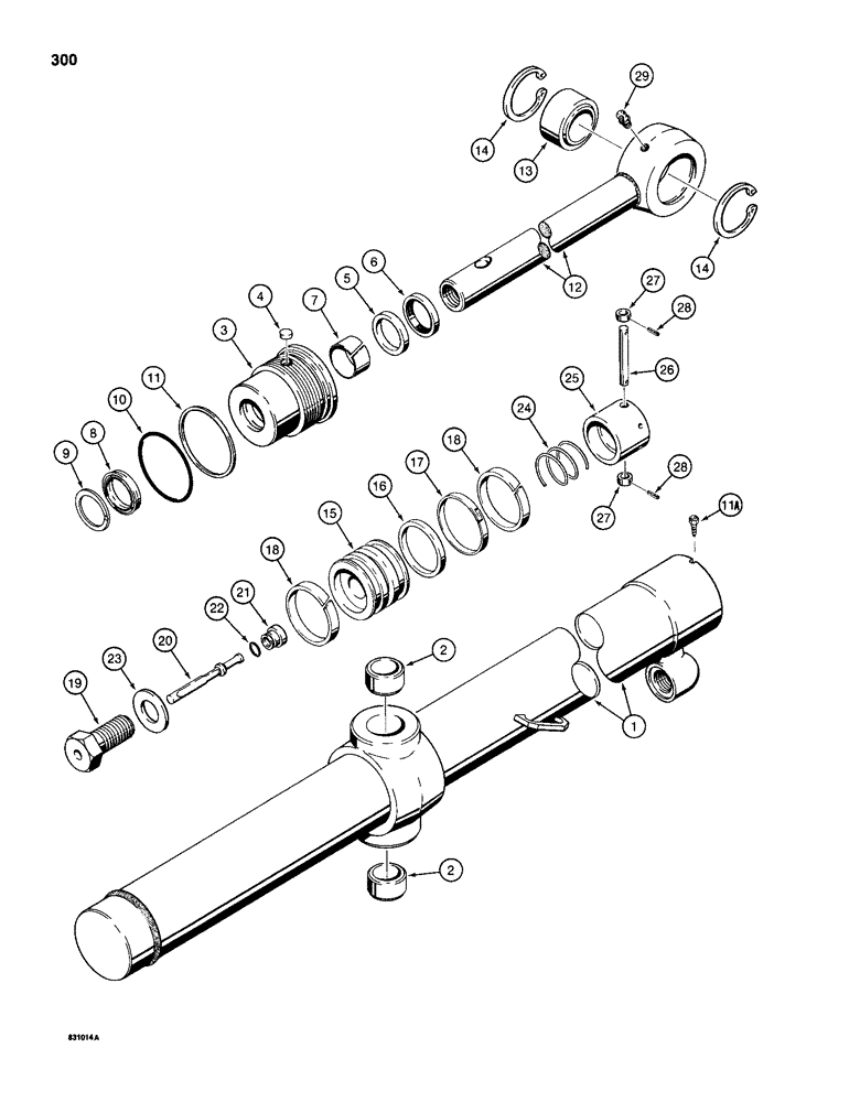 Схема запчастей Case 1150D - (300) - G103102 AND G103103 DOZER LIFT CYLINDERS, TILT DOZER MODELS (08) - HYDRAULICS