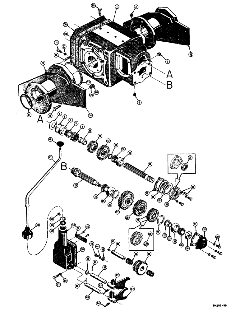 Схема запчастей Case 310C - (052) - TRANSMISSION - DIFFERENTIAL AND FINAL DRIVE SPACERS (03) - TRANSMISSION