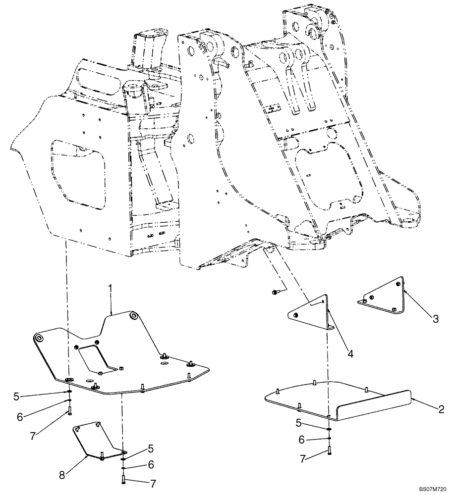 Схема запчастей Case 521E - (09-35A) - COVERS - FRAME, REAR - PLATE, SKID (09) - CHASSIS