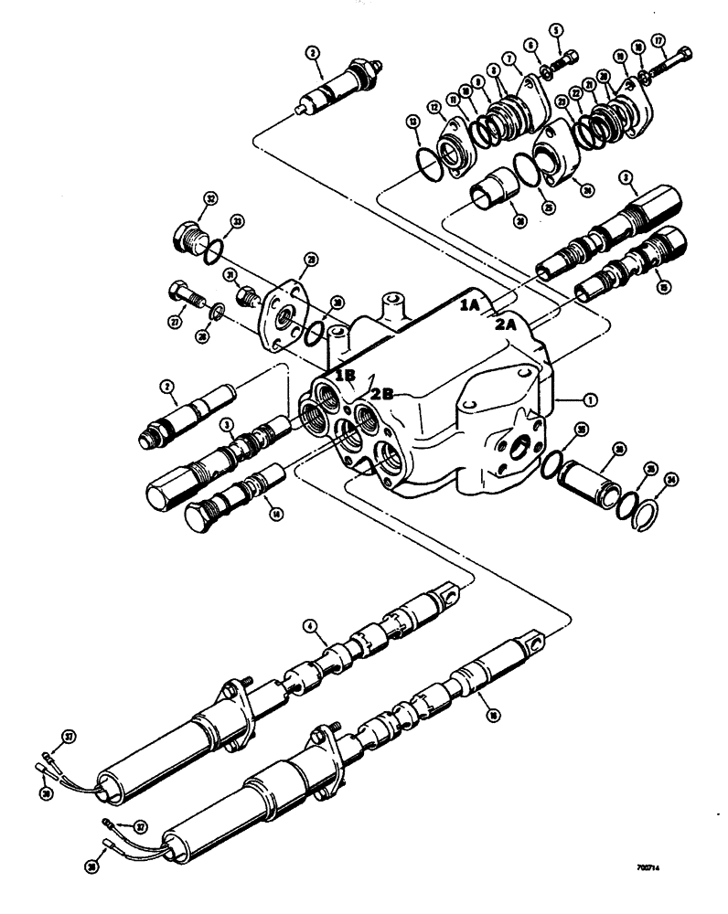 Схема запчастей Case W26B - (434) - L46161 LOADER CONTROL VALVE (2 SPOOL) BEFORE TRACTOR SN. 9110116 (08) - HYDRAULICS