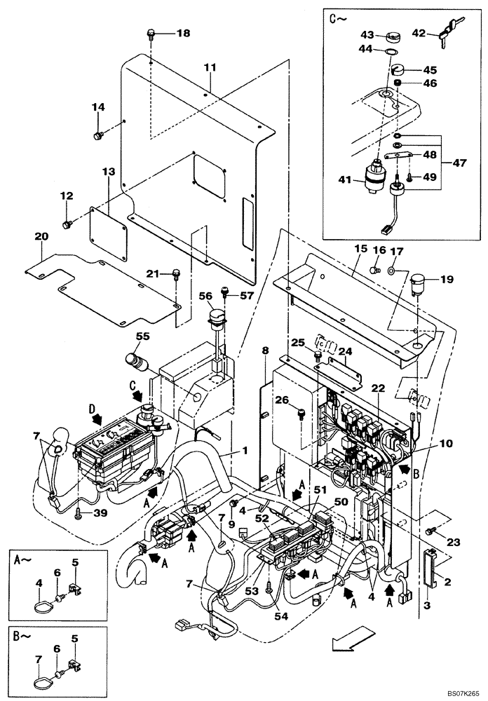 Схема запчастей Case CX225SR - (04-08) - ELECTRICAL - CAB (04) - ELECTRICAL SYSTEMS