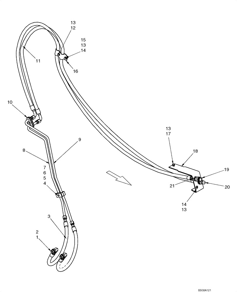 Схема запчастей Case 445CT - (08-07) - HYDRAULICS - AUXILIARY SYSTEM (08) - HYDRAULICS