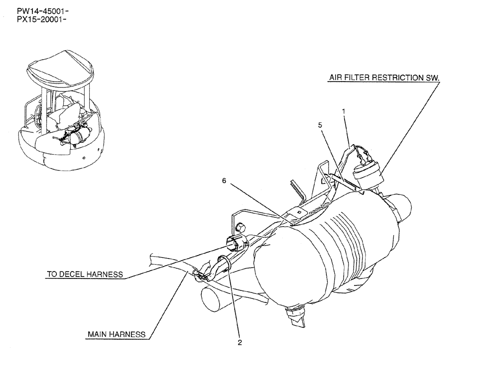 Схема запчастей Case CX31B - (01-078) - HARNESS ASSY (CLEANER AIR) (55) - ELECTRICAL SYSTEMS