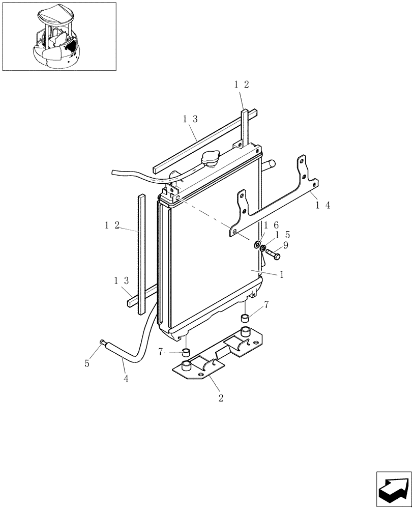 Схема запчастей Case CX27B - (0.003[04]) - RADIATOR - COMPONENTS (00) - GENERAL