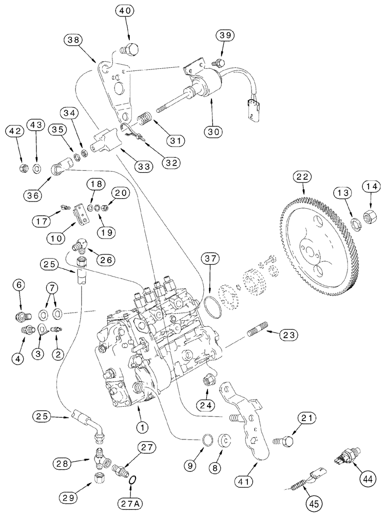 Схема запчастей Case 650H - (03-10) - FUEL INJECTION PUMP AND DRIVE (03) - FUEL SYSTEM