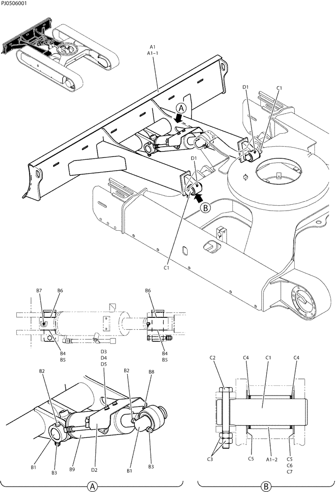 Схема запчастей Case CX50B - (02-013) - DOZER ASSY (86) - DOZER