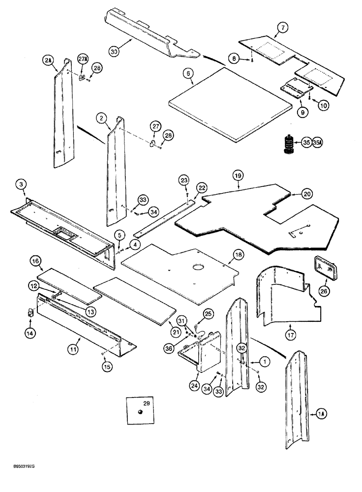 Схема запчастей Case 921 - (9-042) - CAB INTERIOR (09) - CHASSIS/ATTACHMENTS