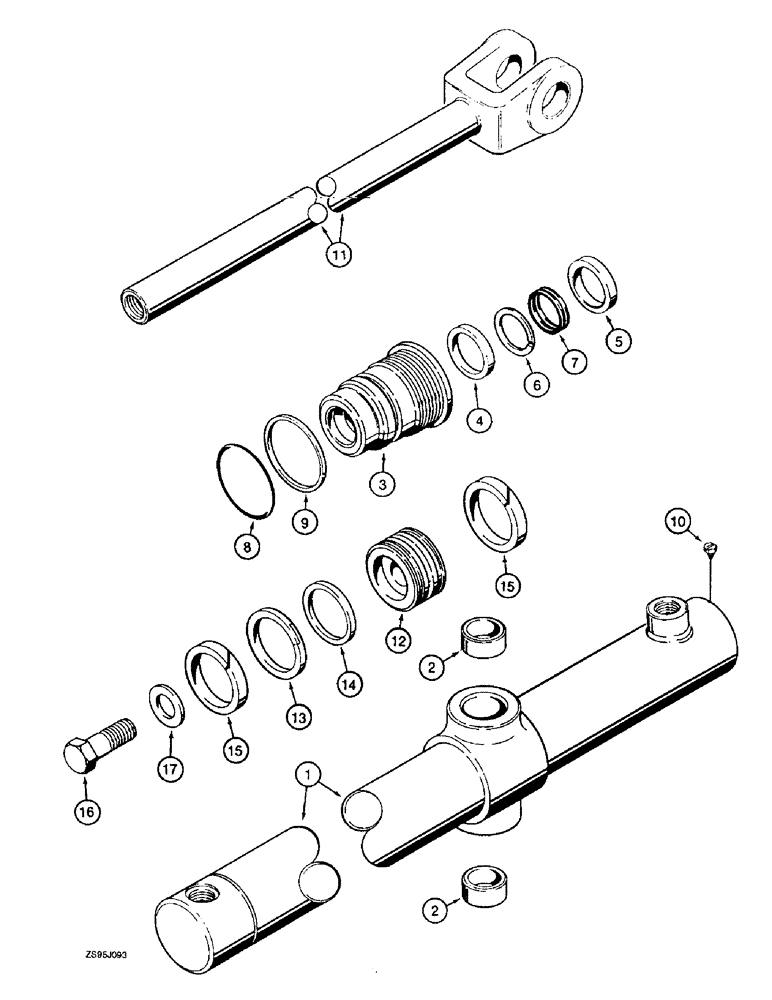 Схема запчастей Case 550E - (8-20) - DOZER LIFT CYLINDER (08) - HYDRAULICS