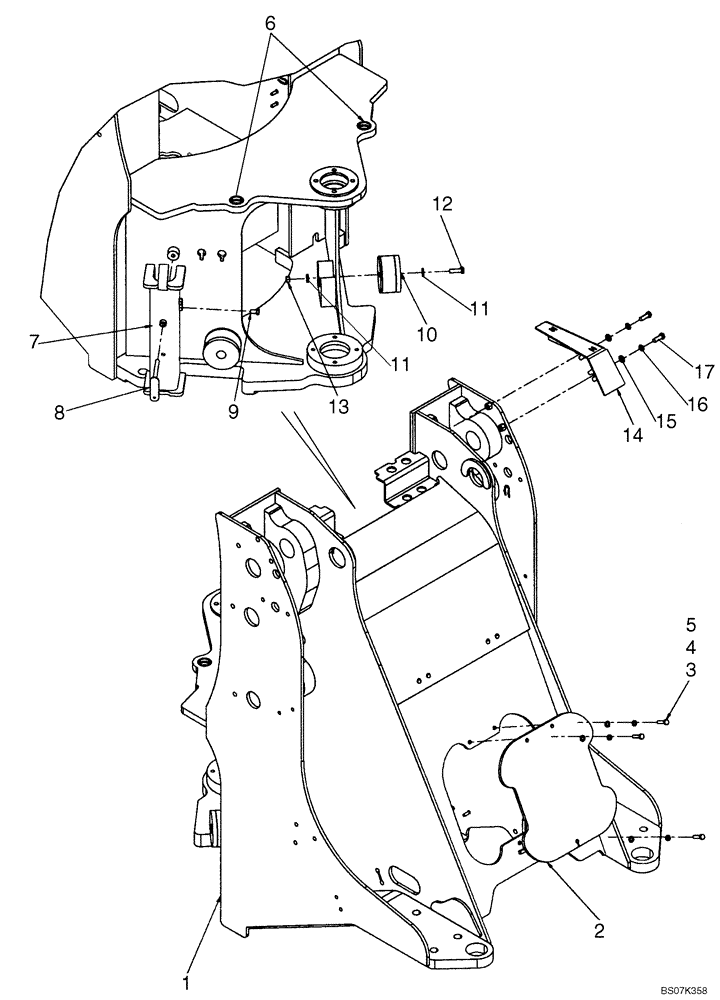 Схема запчастей Case 521E - (09-28) - FRAME, FRONT (XT) (09) - CHASSIS