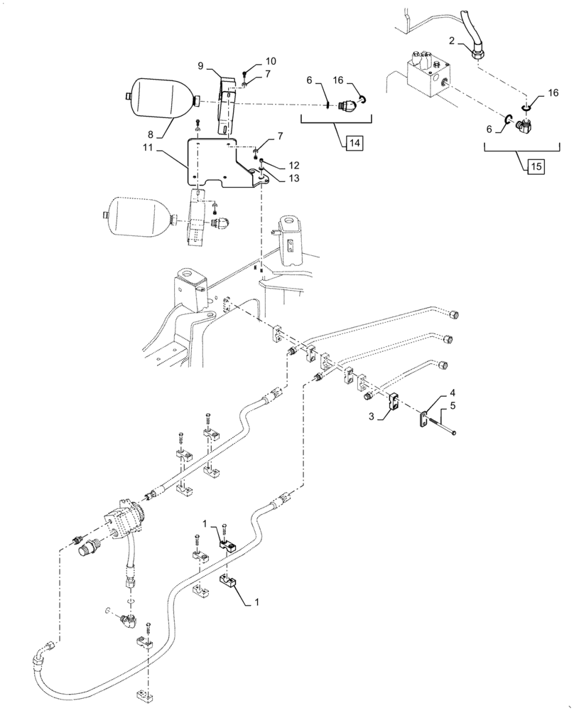 Схема запчастей Case 721F - (33.202.02[02]) - HYDRAULICS - MAIN BRAKE - ACCUMULATOR (33) - BRAKES & CONTROLS