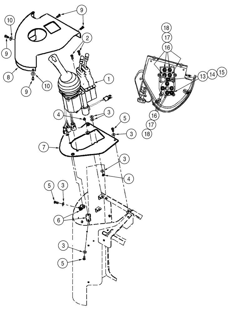 Схема запчастей Case 521D - (08-35) - HYDRAULICS - LOADER CONTROL, REMOTE (08) - HYDRAULICS