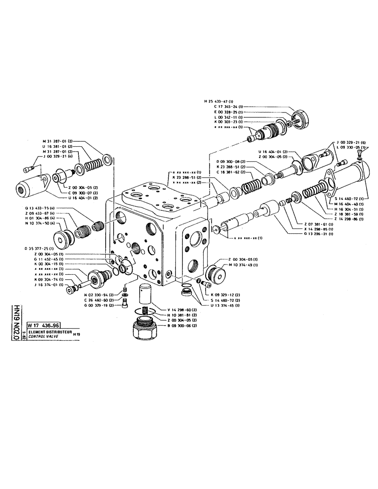 Схема запчастей Case 220 - (198) - CONTROL VALVE (07) - HYDRAULIC SYSTEM