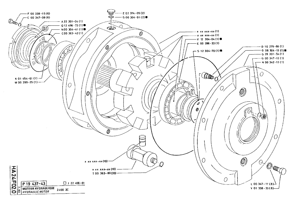 Схема запчастей Case 75C - (HA24 F02.0) - HYDRAULIC MOTOR - 2400 2C (07) - HYDRAULIC SYSTEM