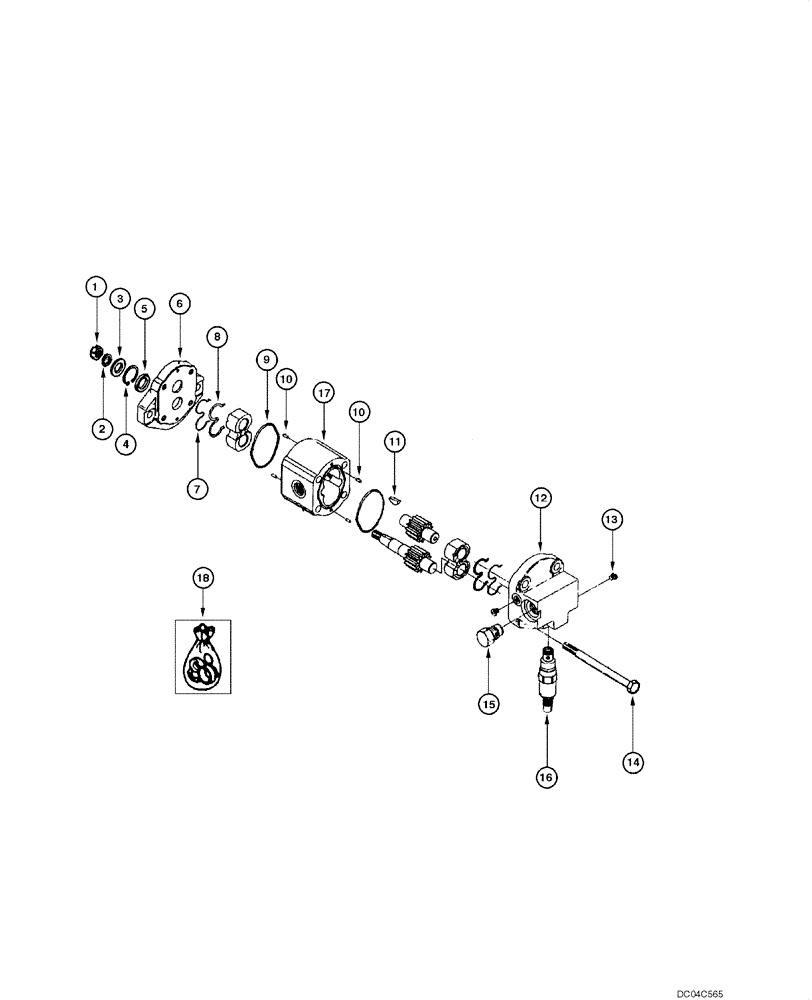 Схема запчастей Case 845 - (08.68[00]) - MOTOR HYDRAULIC - ASSEMBLY (08) - HYDRAULICS