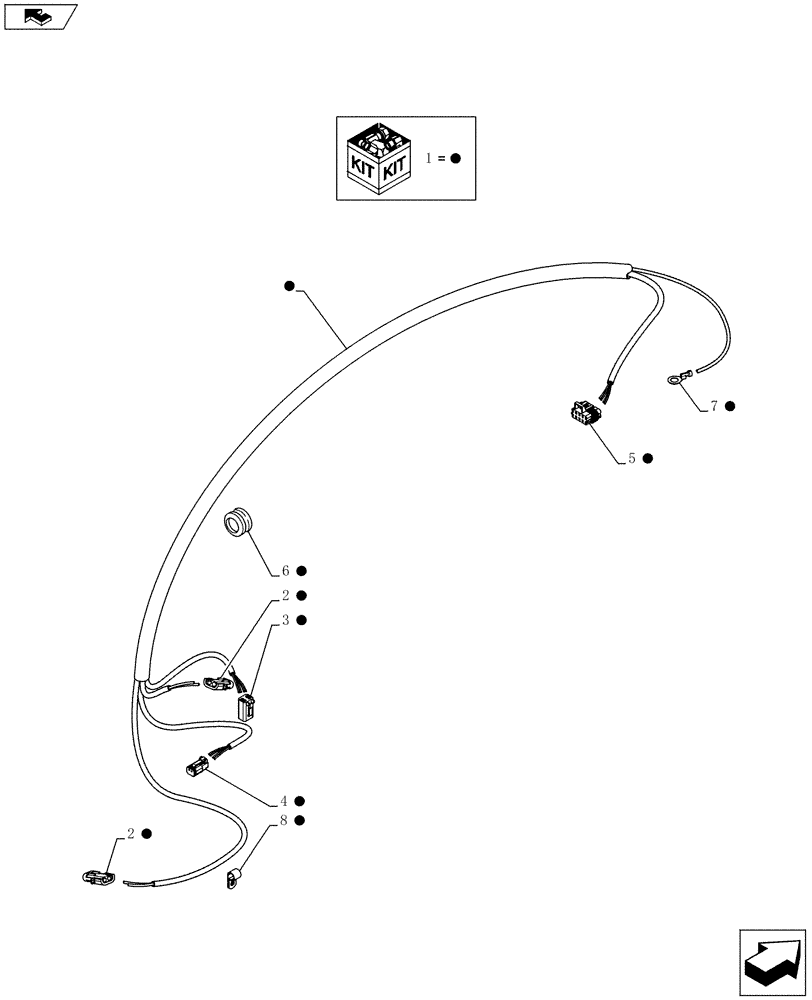 Схема запчастей Case 721F - (55.512.03) - JOYSTICK STEERING FRAME HARNESS (55) - ELECTRICAL SYSTEMS