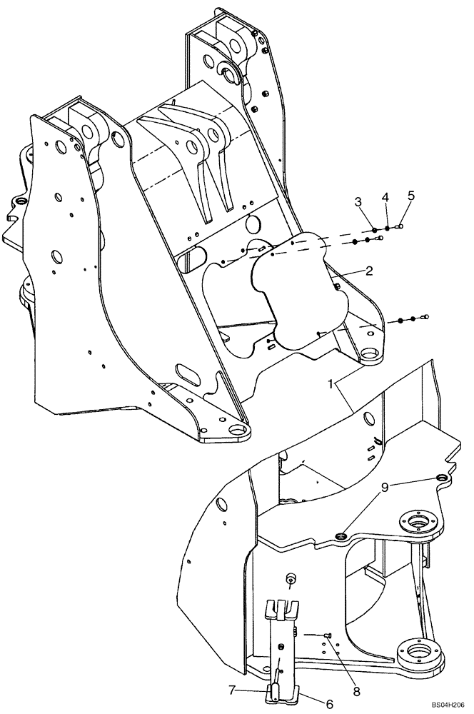 Схема запчастей Case 521D - (09-26) - FRAME, FRONT (Z BAR LOADER) (09) - CHASSIS