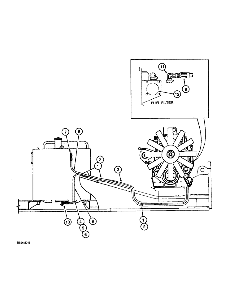 Схема запчастей Case 9060B - (3-4) - FUEL LINES (03) - FUEL SYSTEM