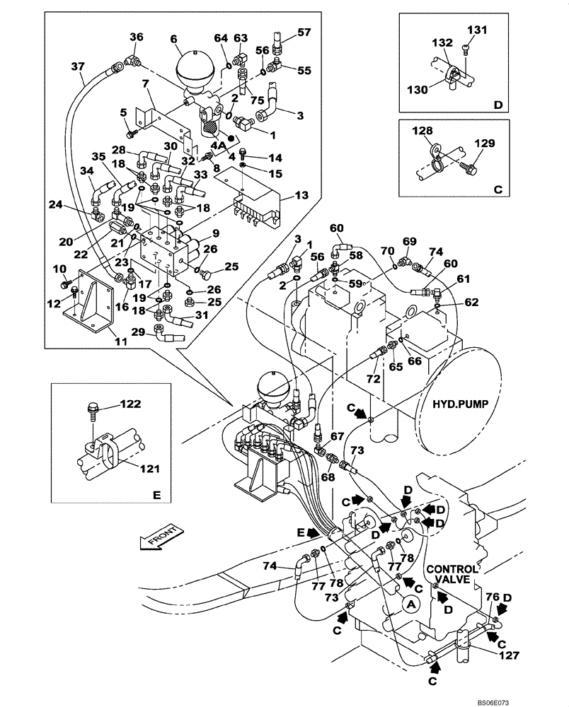 Схема запчастей Case CX800 - (08-034-00[01]) - HYDRAULIC CIRCUIT - PILOT PRESSURE, RETURN LINES (08) - HYDRAULICS