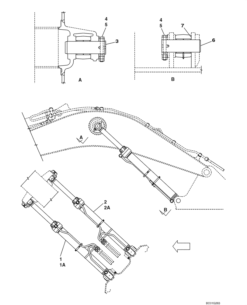 Схема запчастей Case CX800 - (09-49) - BOOM CYLINDER - MOUNTING (09) - CHASSIS