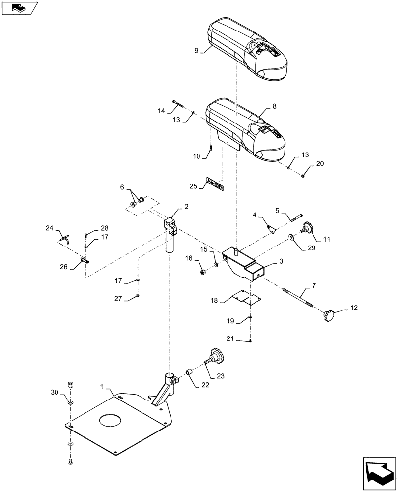 Схема запчастей Case 621F - (41.200.09) - JOYSTICK STEERING - ARMREST, JOYSTICK CONTROL (41) - STEERING