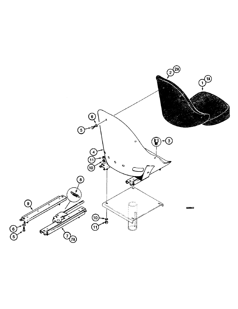 Схема запчастей Case W14 - (586) - L46484, L77247, AND D124790 SEAT ASSEMBLIES (09) - CHASSIS/ATTACHMENTS