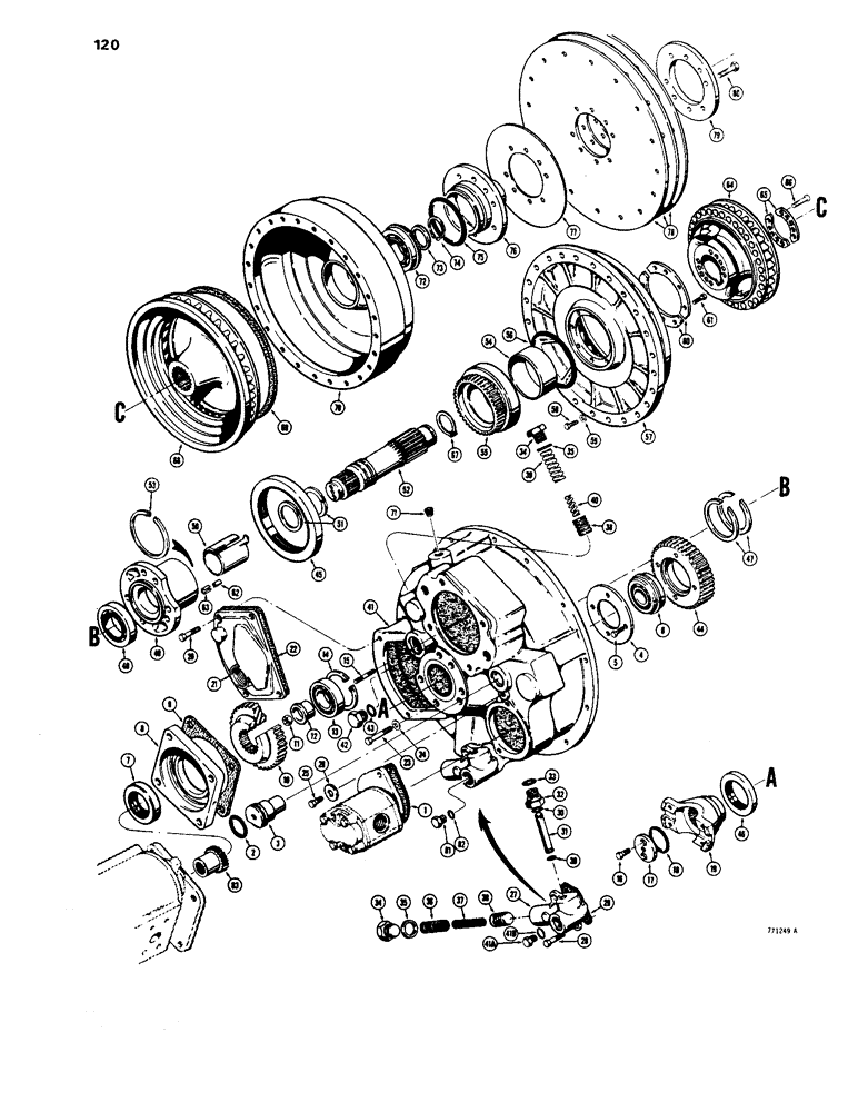 Схема запчастей Case 1450 - (120) - TORQUE CONVERTERS (06) - POWER TRAIN