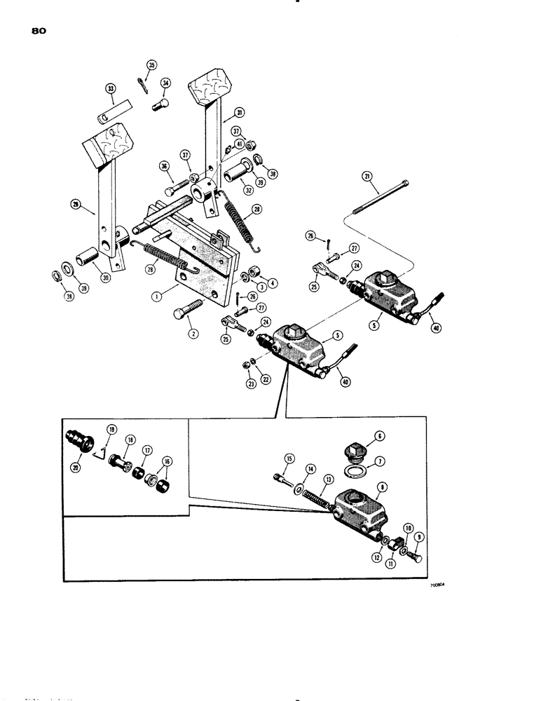 Схема запчастей Case 1150 - (080) - BRAKE PEDALS (05) - UPPERSTRUCTURE CHASSIS