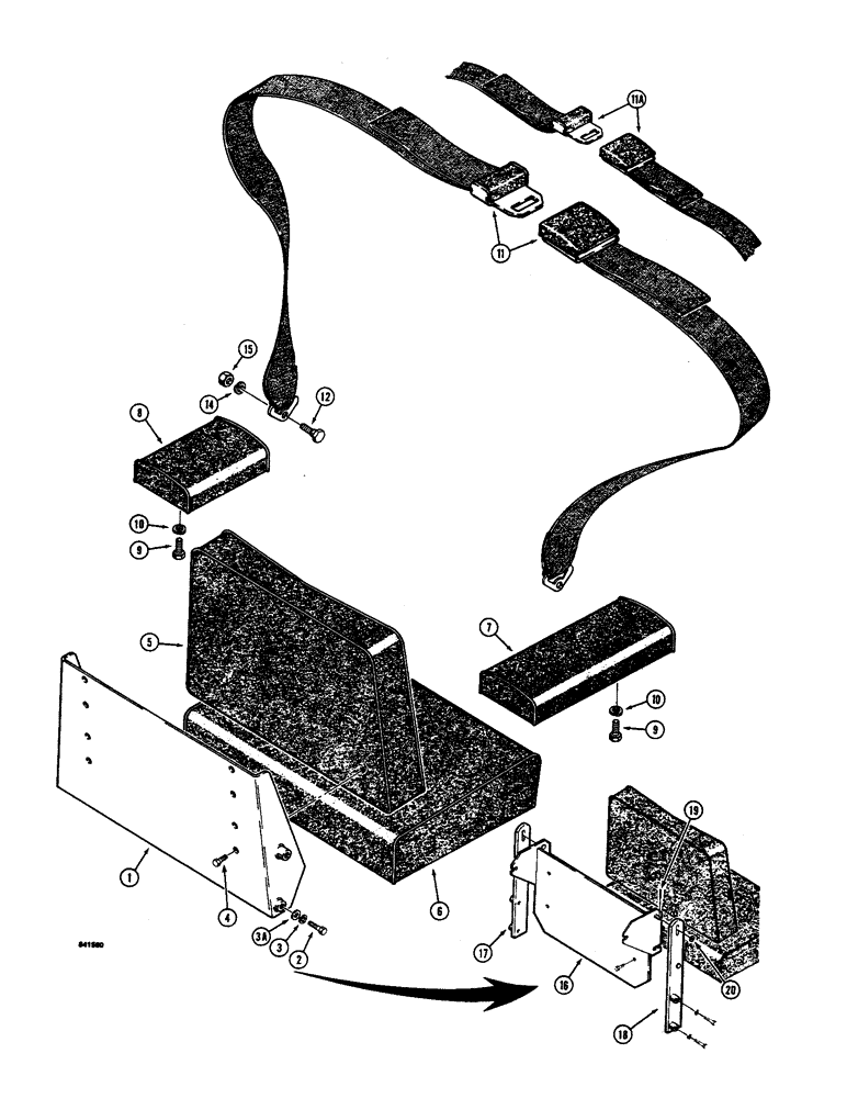 Схема запчастей Case 350B - (296) - SEAT AND SEAT BELT (05) - UPPERSTRUCTURE CHASSIS