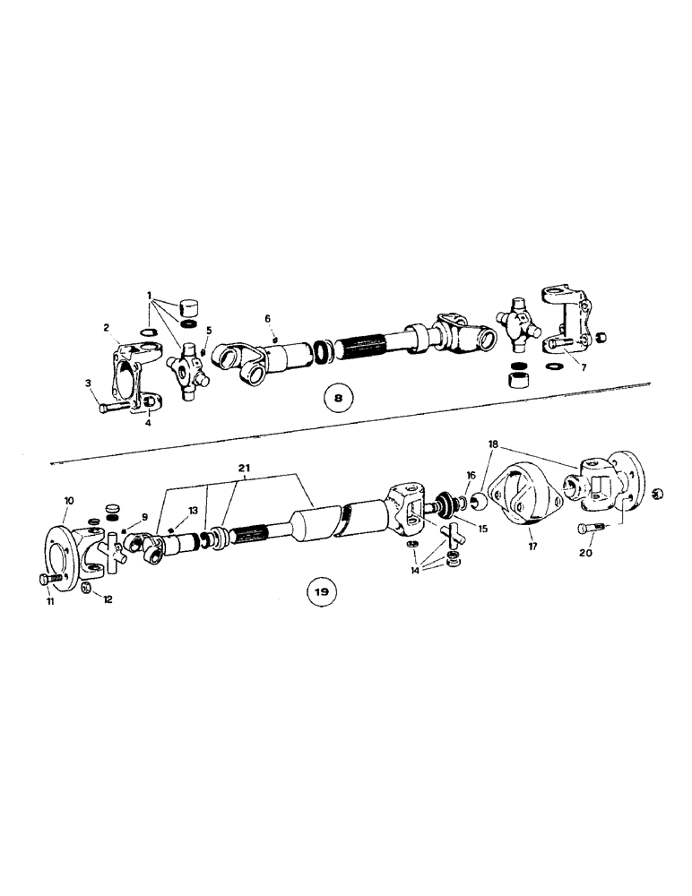 Схема запчастей Case 221B - (6-06) - DRIVE SHAFT, 121B (DAH1215912-) / 221B (DAH2215913-) (06) - POWER TRAIN