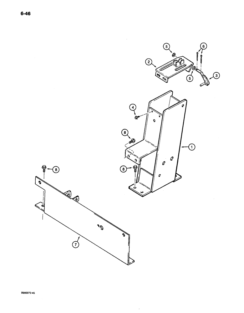 Схема запчастей Case 650 - (6-46) - TRANSMISSION CONTROL TOWER, HEEL PLATE, AND LOCKUP (06) - POWER TRAIN