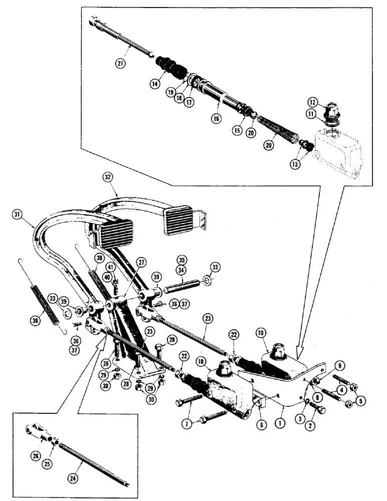 Схема запчастей Case 800 - (132) - TRANS. CONTROL SYSTEM - BRAKE PEDALS, (USED UP TO SERIAL # 7081201) (03) - TRANSMISSION