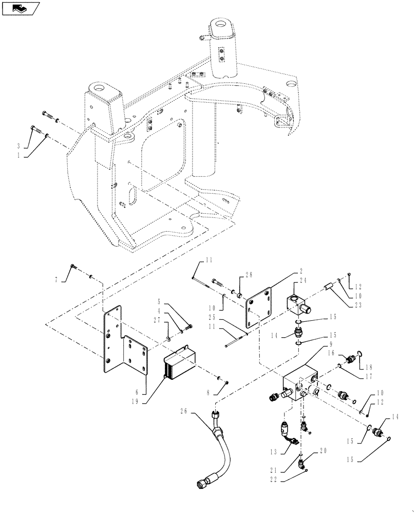 Схема запчастей Case 621F - (41.910.AE[01]) - AUXILIARY STEERING PACKAGE (41) - STEERING