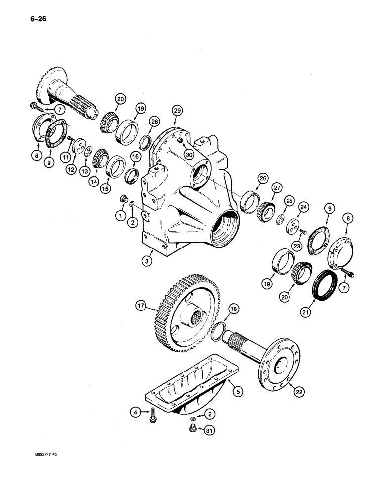 Схема запчастей Case 650 - (6-26) - TRANSMISSION FINAL DRIVE (06) - POWER TRAIN