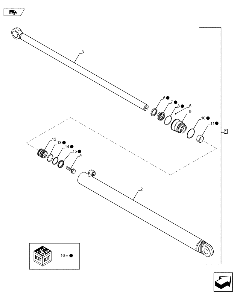 Схема запчастей Case 590SN - (35.740.0101) - VAR - 423076 - BACKHOE ARM, EXTENDABLE DIPPER, CYLINDER (35) - HYDRAULIC SYSTEMS