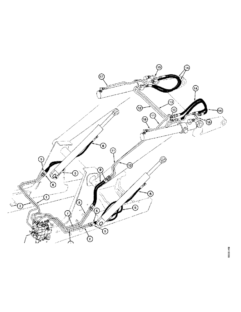 Схема запчастей Case 580SL - (1-14) - PICTORIAL INDEX, LOADER HYDRAULICS, LIFT AND BUCKET CYLINDERS (00) - PICTORIAL INDEX