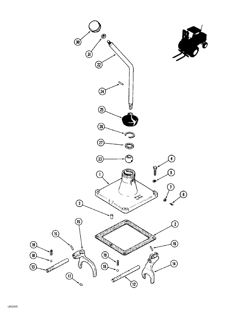 Схема запчастей Case 584E - (6-62) - TRANSAXLE, SHIFTER MECHANISM (06) - POWER TRAIN