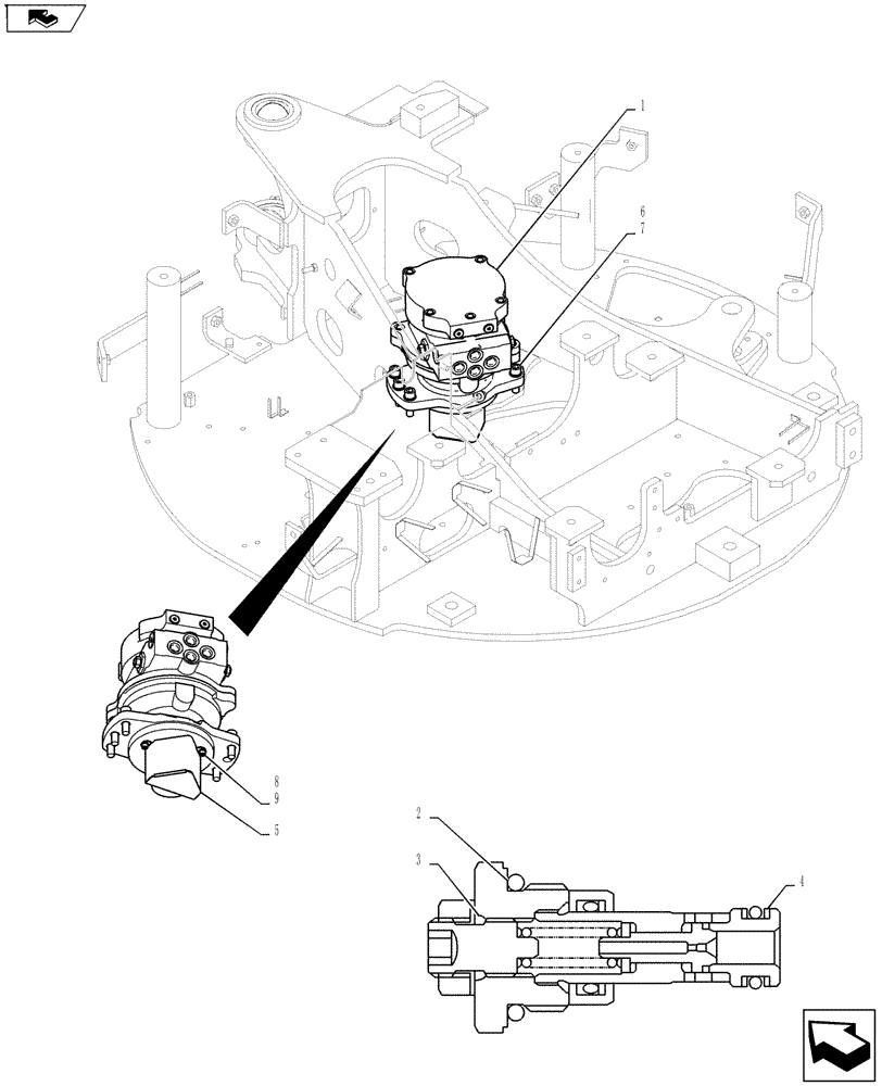 Схема запчастей Case CX27B ASN - (35.352.03) - SWING MOTOR INSTALL (35) - HYDRAULIC SYSTEMS