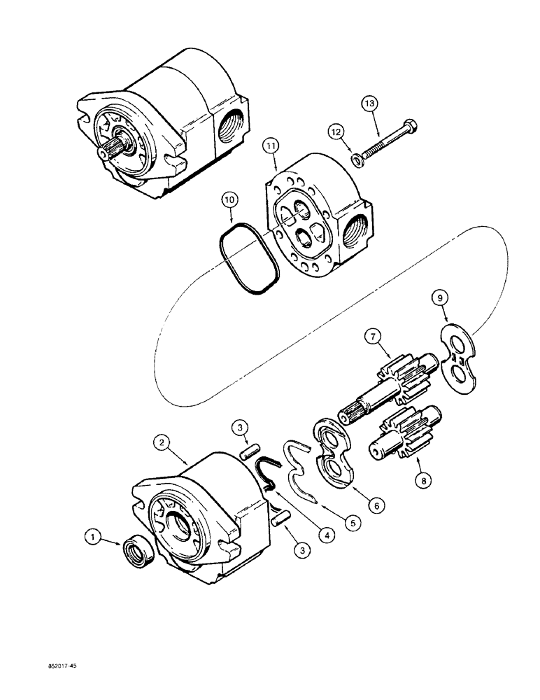 Схема запчастей Case 480F - (8-068) - D73079 HYDRAULIC PUMP (08) - HYDRAULICS