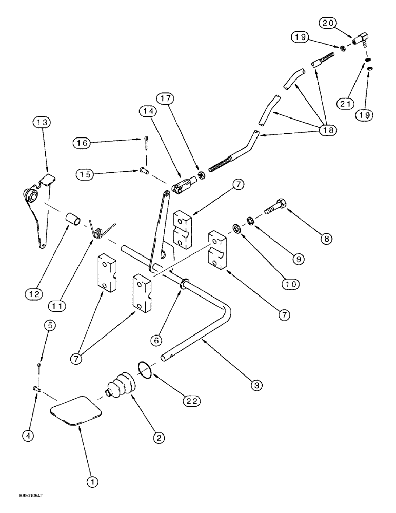 Схема запчастей Case 590L - (3-06) - THROTTLE CONTROL LINKAGE, FOOT CONTROLS (03) - FUEL SYSTEM