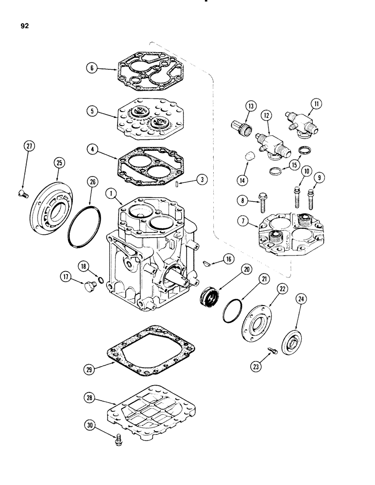 Схема запчастей Case 580E - (092) - COMPRESSOR (04) - ELECTRICAL SYSTEMS